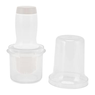 Imagem de garrafa dispensadora de óleo de 60 ml para cozinha,Dispensador de óleo com escova, escova tipo aperto de silicone de qualidade alimentar Dispensador de óleo de cozinha com isolamento (off-white)