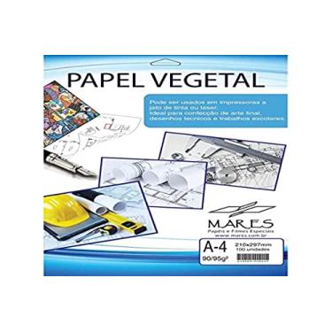Imagem de Papel Vegetal, Mares 62673, Multicor, A4, Pacote de 100