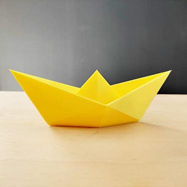 Imagem de Estatueta Barquinho Origami G - 20cm comp. - Toque 3D Cor:Amarelo