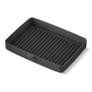 Imagem de Teranuvo Bandeja de silicone para forno compatível com Balmuda The Toaster Oven – segura de usar, não tóxica, durável, pode ser lavada na lava-louças, resistente ao calor, forros de silicone para fluxo de ar e óleo de drenagem, antiaderente (cinza)