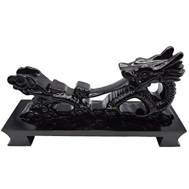 Imagem de MAYMII Expositor de Suporte de Resina Preto Dragão Samurai Espada Katana Wakizashi Tanto