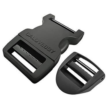 Imagem de Fivela de plástico com fivela de reparo de campo, fivela ajustável, alça de 2,5 cm, liberação lateral plana para fivelas de grau militar, mochila tática para caminhadas, reparos, acessórios de acampamento, alça de bagagem (2 peças)