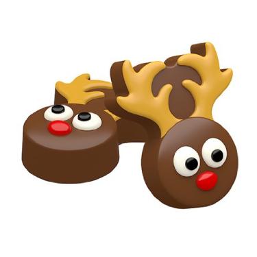 Imagem de SpinningLeaf Moldes para doces de chocolate para biscoito de rena Oreo (pacote com 2)