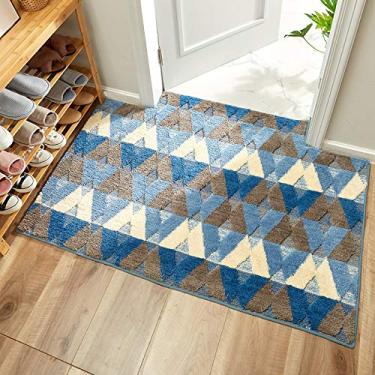 Imagem de Tapete de porta de entrada, tapete de porta de pelúcia alto e baixo super macio vários padrões tapete de absorção antiderrapante para sala de estar estudo banheiro varanda quarto das crianças, B, 80 * 120 cm