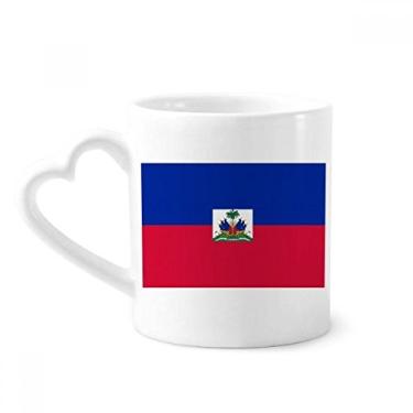 Imagem de Caneca nacional do Haiti América do Norte país caneca café cerâmica copo de coração de vidro