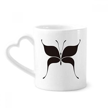Imagem de Caneca de borboleta preta de fada caneca de café cerâmica copo de coração de vidro