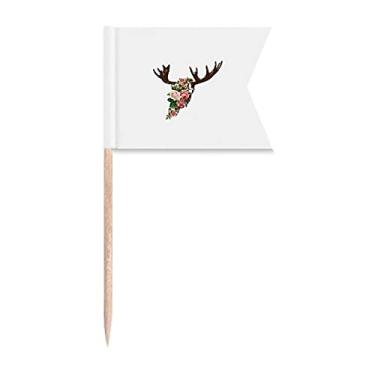 Imagem de Capa de flores rosas rosto art déco presente moda palito bandeiras marcadoras para bolo festa comida prato queijo