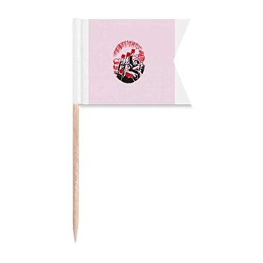 Imagem de China Red Education Propaganda Unity bandeiras de palito de dente marcação de rotulagem para bolo de festa comida prato de queijo