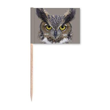 Imagem de Olhos de coruja pupila noite art déco presente moda palito bandeiras marcadoras decoração de festa