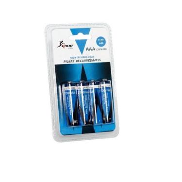 Imagem de 4 Pilhas Recarregáveis aaa 1100 mAh 1,2V NiMH Palito Knup KP-4800AAA Lacrado Novo Original