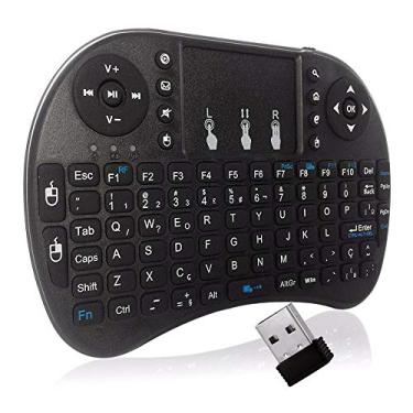 Imagem de Mini Teclado Wireless PC Notebook Media Player Simula Mouse Até 10m