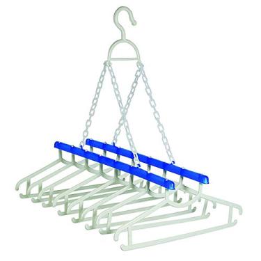 Imagem de Varal Fácil 8 Cabides Para Camisas Branco E Azul