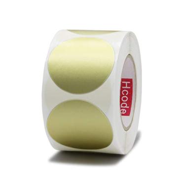 Imagem de Adesivos de círculo colorido de 3,8 cm Hcode adesivos redondos etiquetas coloridas etiqueta de codificação de cores graváveis e impressas etiquetas de transferência térmica 500 peças por rolo, Metallic Gold