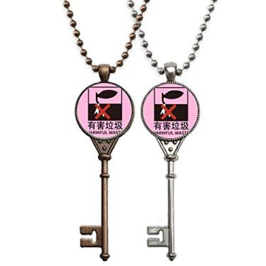 Imagem de OFFbb-USA Colar com pingente de chave para recuperação de resíduos perigosos para decoração de casais