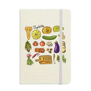 Imagem de Caderno de anotações com tema de abóbora e gengibre da Vegetables berinjela em tecido com capa dura