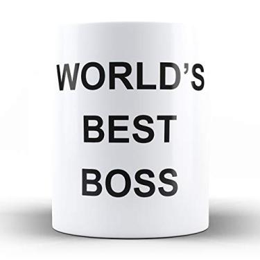 Imagem de Caneca World's Best Boss The Office Frase No Meio