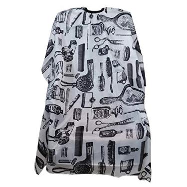 Imagem de Eastdall Tecido de cabeleireiro adulto pente padrão cabeleireiro capas de ombro com corte preto