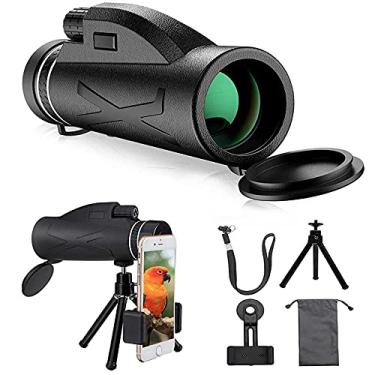 Imagem de Telescópio monocular, 80X100 Monocular para telefone celular HD de alta potência de alto desempenho, com suporte para smartphone e tripé monocular com zoom à prova d'água, com telescópio para observação de pássaros, viagens, caminhadas, camping