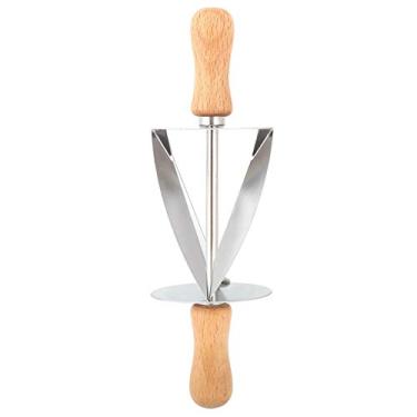 Imagem de Cortador de massa com rolo, cortador croissant de aço inoxidável para assar na cozinha