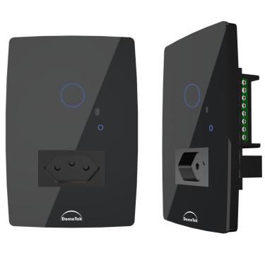 Imagem de Interruptor Preto Smart Touch Wifi Google Alexa 1 Tecla