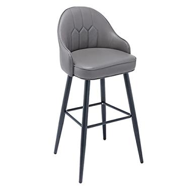 Imagem de Cadeiras de jantar banquetas de bar de couro PU banqueta de bar café da manhã cozinha balcão banco de altura sala de jantar cadeiras de jantar sala de estar café cadeiras laterais Tudo está bem