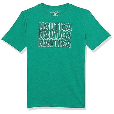 Imagem de Nautica Camiseta masculina de manga curta com gola redonda, cinza mesclado Forward Greenlake, Forward Greenlake Heather, 8