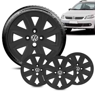 Imagem de Jogo 4 Calota Volkswagen Saveiro G5 aro 14 2013 Preta Fosca