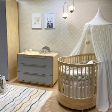 Imagem de Cômoda Infantil 3 Gavetas Wave Cinza/Marrom