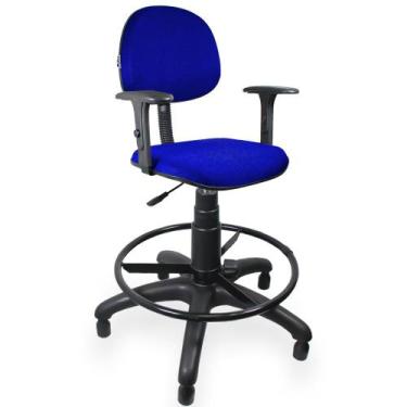 Imagem de Cadeira Caixa Executiva Jserrano Azul Royal Com Braço Regulável - Ultr