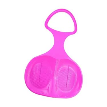 Imagem de Colaxi Trenó de neve, trenó de grama em declive, trenó deslizante de areia, durável com alça, trenó tobogã grande trenó de neve para crianças e adultos, Rosa escuro