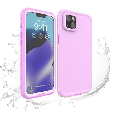 Imagem de PuRoxx Capa à prova d'água para iPhone 15 Pro Max/15 Pro/15 Plus/15, capa protetora de corpo inteiro testada em queda de grau militar, suporta carregamento sem fio, rosa, 15