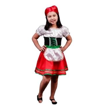 Imagem de Fantasia De Italiana Infantil Vestido Com Lenço Cabelo - 1837