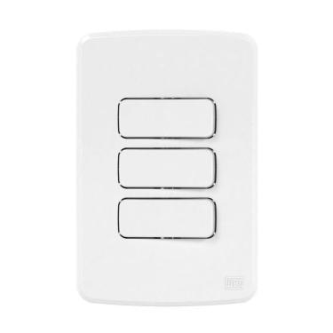 Imagem de Conjunto 3 Interruptores Paralelos 10a 250v Placa 4x2 Branco Compose Weg Branco - 250v