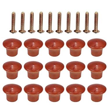 Imagem de Bettomshin 15 peças puxadores redondos de madeira 23 x 17 mm/0,91" x 0,67" (DxA) móveis de armário cozinha verniz puxadores puxadores para gaveta de cômoda guarda-roupa material de madeira maciça