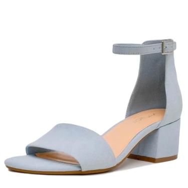 Imagem de Nautica Women's Ankle Strap Pump Sandal Ladies Low Two Piece Block Heel Dress Shoe Yona-Baby Blue-6.5
