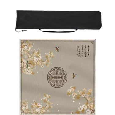 Imagem de Mahjong mat Tapete de mahjong de tecido misturado, tapete de mesa de mahjong antiderrapante e resistente ao desgaste, adequado para dominós de pôquer de mahjong (Color : Style 3, Size : 90x90cm)