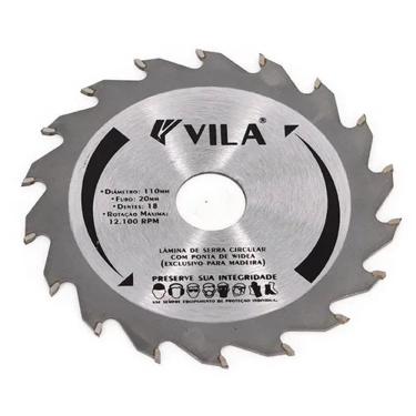 Imagem de Disco Lamina Serra Circular 4.3/8 Pol. para Madeira 18 Dentes - Vila