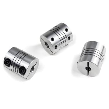 Imagem de Acopladores flexíveis de 6,35 x 8 mm CNC eixo da mandíbula do motor 6,35 mm a 8 mm de alumínio acoplamentos flexíveis conector do motor de passo D25L30 Fo CNC Roteador máquina de gravação