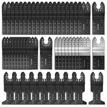 Imagem de QENWKXZ 50 peças, lâminas multiferramentas, afiadas, oscilantes, lâminas oscilantes de liberação rápida, lâminas de serra de corte rápido de alta precisão para corte de metal de plástico de madeira