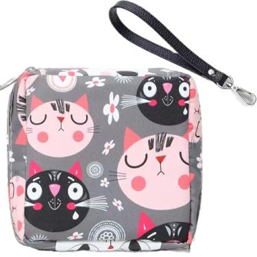 Imagem de Adorable Pink Peri - Bolsa de armazenamento de almofadas de guardanapo reutilizável portátil para mulheres e meninas | Feita de nylon + resistente à água + reutilizável | Período de zero desperdício (Cat 1)