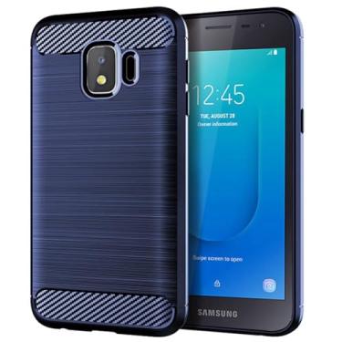 Imagem de Sidande Capa para Galaxy J2 Core/J2 2019/J2 Pure/J2 Dash/J2 Shine J260F, capa de telefone ultrafina com absorção de choque, capa protetora de borracha TPU de fibra de carbono para Samsung Galaxy J2