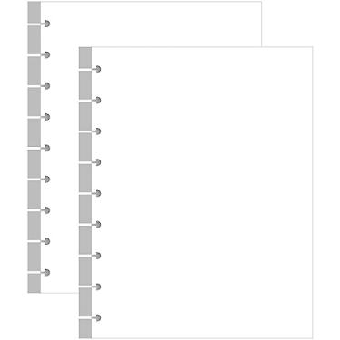 Imagem de (Pacote com 2) Refil de papel em branco clássico Discbound em branco, inserção Happy Planners pré-perfurada com 9 discos, 200 folhas/400 páginas, papel branco de 100 g/m², 17,8 cm x 23,5 cm