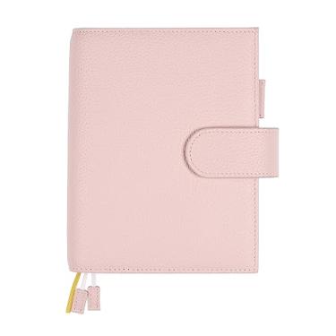 Imagem de Ox Knight Capa planejadora de couro A6 para Hobonichi, Stalogy, Midori Hibino, Leuchtturm1917 e mais - com laço para caneta, compartimentos para cartões, bolso traseiro e marcadores de página (rosa)