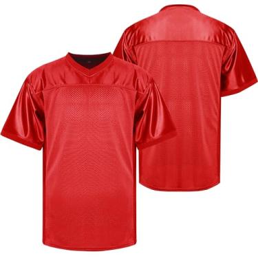 Imagem de MESOSPERO Camisetas masculinas hip hop manga curta esportes uniformes esportes em branco camiseta de futebol P-3GG, Vermelho, P