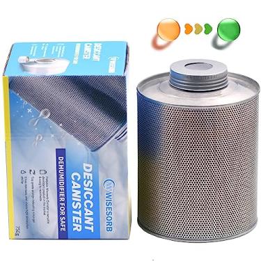 Imagem de Wisesorb Desumidificador seguro para armas, 750 gramas reutilizável desumidificador dessecante de vasilha, recarregável, 650 g, indicando gel de sílica laranja a verde, pacote com 1