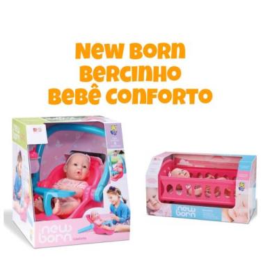 Imagem de Bonecas New Born Bercinho Ref.: 8090 E Conforto Ref.: 8054 Divertoys -