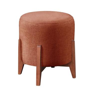 Imagem de Puff Banqueta Madeira Maciça Thor Luxo Terracota