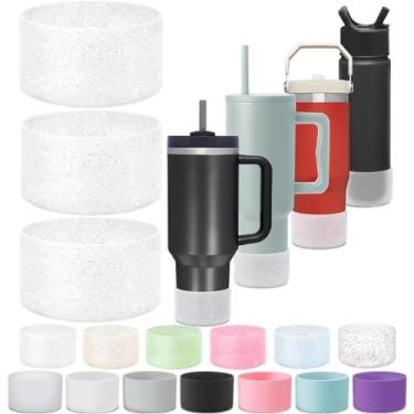 Imagem de Bota Stanley de silicone 3 peças para Stanley Tumbler 850.5-1,134.0 g & IceFlow 567.0-850.5 g, Stanley Cup Boot For Hydro Flask garrafa de água 340-680 g, Stanley Boots protetor inferior 7-7,6 cm,