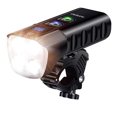 Imagem de Luz frontal para bicicleta, super brilhante, 1500 lúmens, recarregável por USB, farol de bicicleta com IP65 à prova d'água e 13 modos de iluminação. A luz de bicicleta serve para todas as estradas