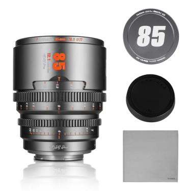 Imagem de 7artisans Lente de cinema T2.1 de 85 mm, armação S35 compatível com Canon RF-S Mount para RED KOMODO/RED KOMODO X/CANON C70/CANON R7/R50/R11 (cinza titânio)